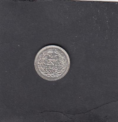 Beschrijving: 25 CENT WILHELMINA